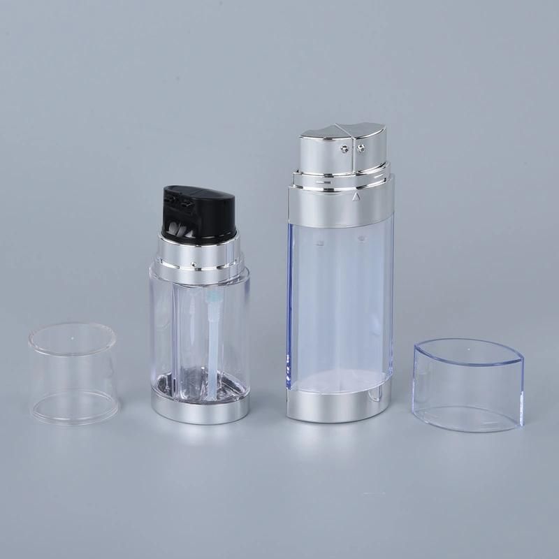 Luxury Plastic PETG 30ml 50ml Dual Chamber Airless Pump Bottle