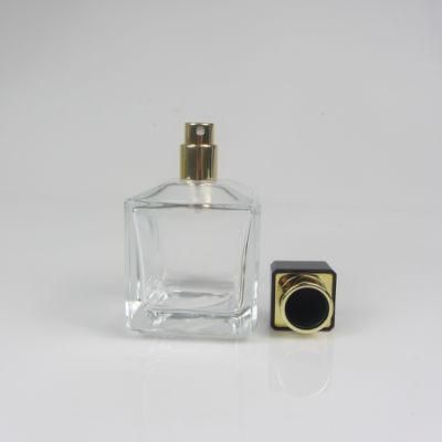 Clear Empty Square Container Glass Spray Perfume Bottle