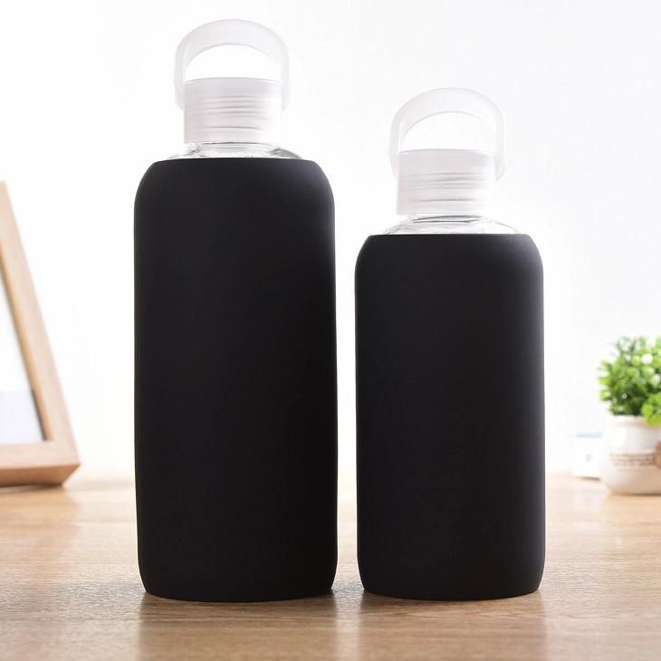 Big Capacity BPA-Free Glass Water Bottle with Silicone Sleeve