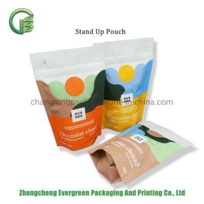 Custom Packaging Aluminium Foil Laminated Plastic Food Packaging Mattbopp/Vmept/PE Chocolate Cocoa Chia Powder Doypack Stand up Pouch