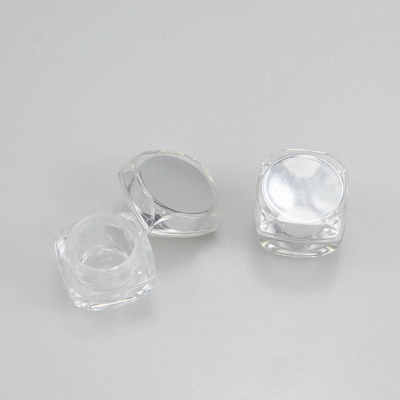 Acrylic cosmetic 3G 5g Cream Jar Sample Transparent Bottle with Sliver Lid