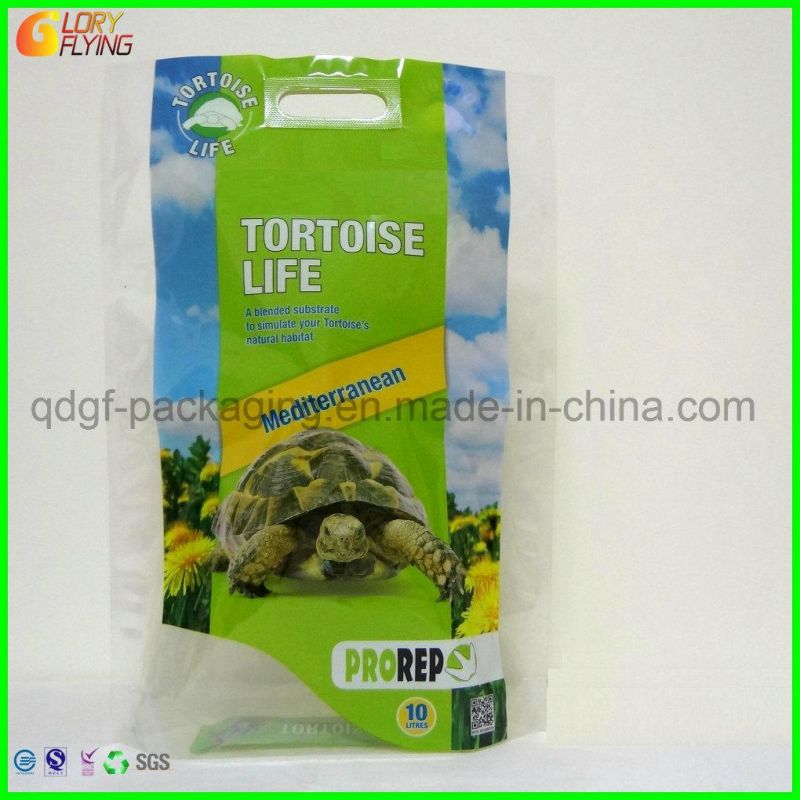 Four-Side Seal Slider Zipper Plastic Food Bag for Dog Food Packaging.