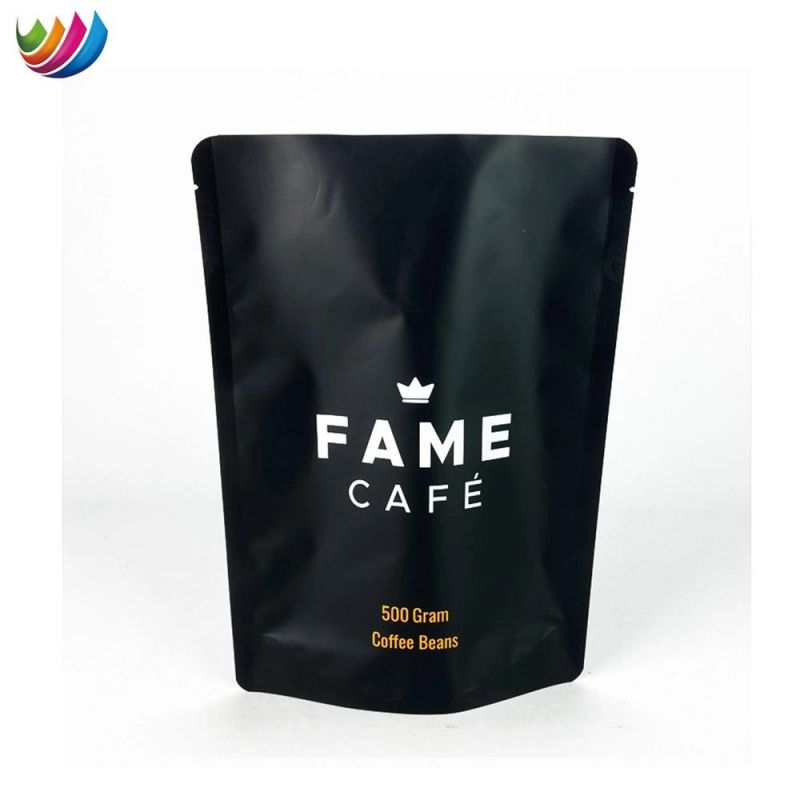 8oz 12oz 16oz Laminated Foil Zip Lock Bag Eco Matte White Resealable Self-Sealing Mylar Coffee Bean Stand up Bag with Valve and Zip