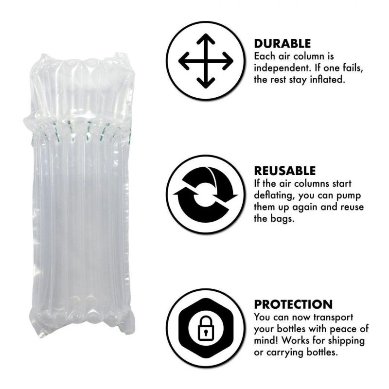 Qpack Custom Reusable Wine Bottle Protector Inflatable Air Column Cushion Bag