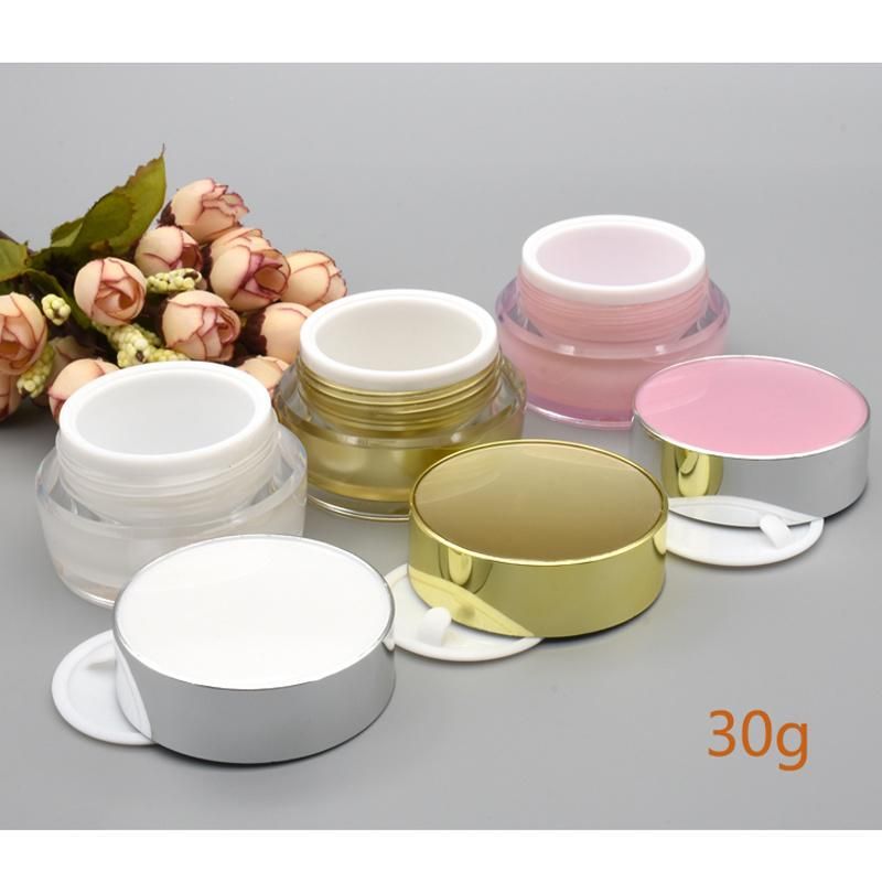 5g 10g 20g 30g White Pink Gold Empty Refillable Cream Acrylic Jar Plastic Cosmetic Packaging Bottle for Makeup Product