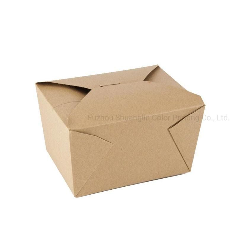 Disposable Food Container Grease Resistant Kraft Paper Catering Box