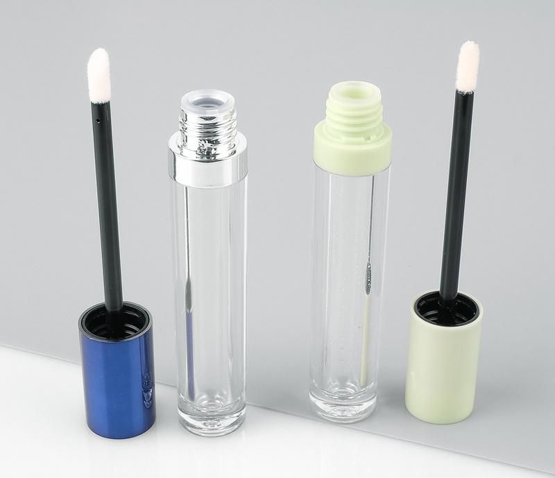 Wholesale blue Green Transparent Lip Gloss Cosmetic Tubes Round Lip Gloss Packaging Private Label Lip Tint Containers