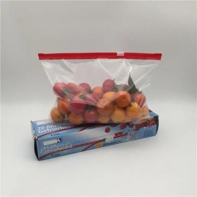 OEM Eco Friendly Food Grade Resealable Transparent Slider Ziplock Clear Bags Plastic PE Slider Bag for Food Storage