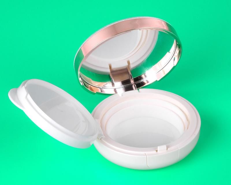 2021 New Fashion Korea White with Mirror Cosmetic Case Compact Powder Bb Cream Case for Makeup Packaging