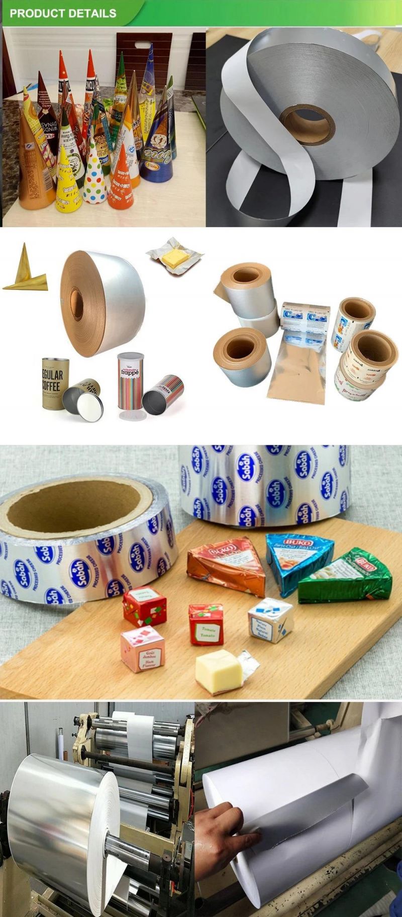 Can Foil Butter Material Baking Cigarette End Roll Ice Cream Cone Wrapping Paper