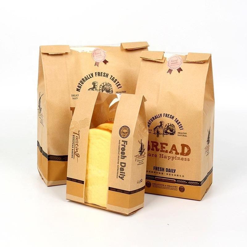 Disposable Sandwich Hamburger PE Coated Paper Bag Fashion Bags