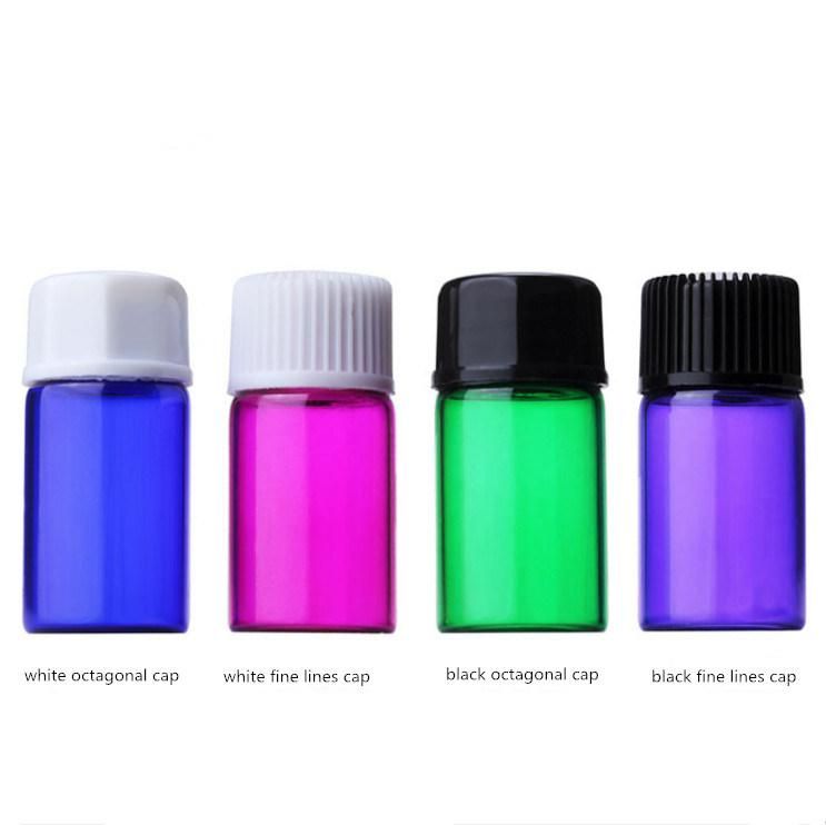 1ml 2ml 3ml Mini Colorful Essential Oil Perfume Glass Bottle Travel Portable Empty Refillable Glass Container Bottle Vials