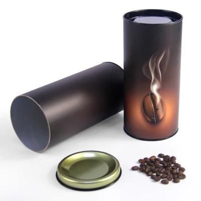 Firstsail Food Grade Package Biodegradable Sealable Aluminum Foil Coffee Bean Container Box Packaging Round Matcha Tea Paper Tube Tin Can