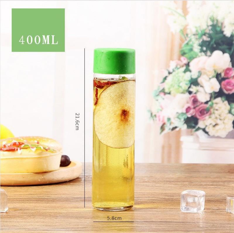 Wholesale 500ml 16 Oz Round Clear Glass Water Bottle with Plastic Cap