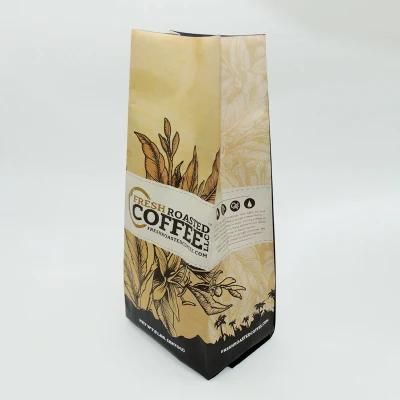 Custom Logo 100% Recyclable Heat Seal Flat Bottom Pouch Coffee Bag Package with Valve