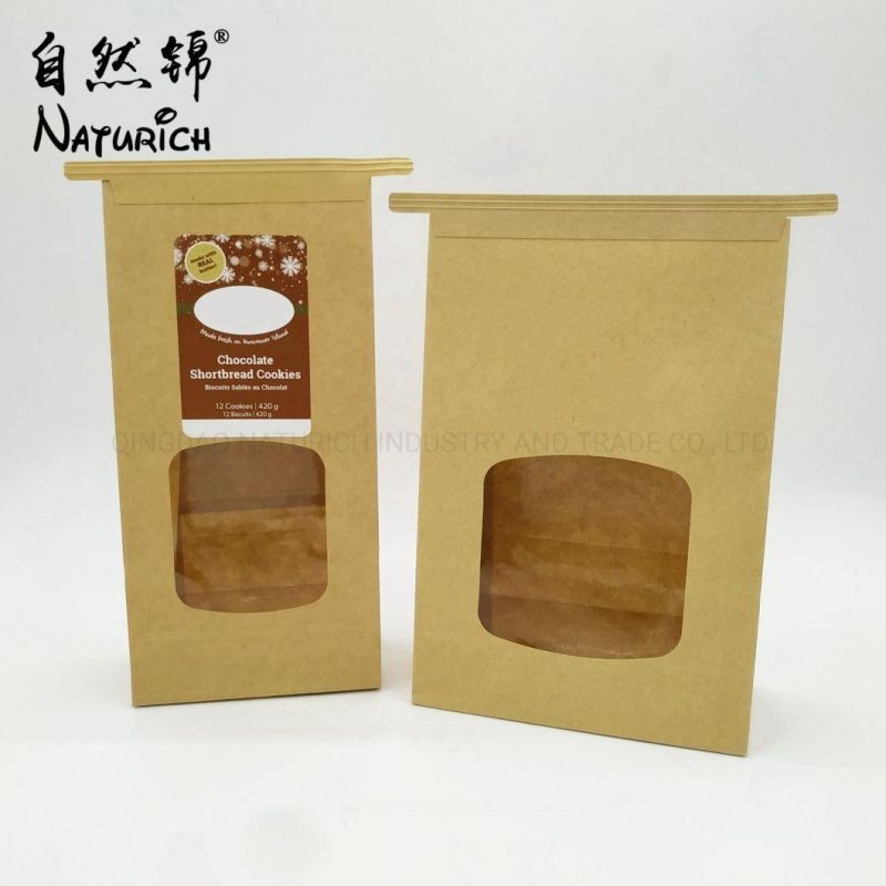 Brown Kraft Paper Bag with Tin Tie for Cookies