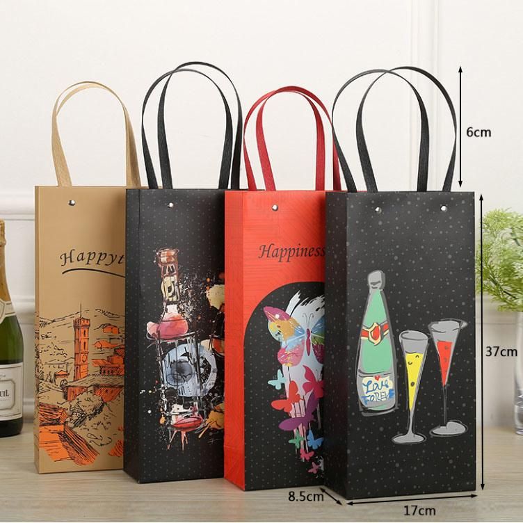 Customized Print Logo Paper Bag Food Cloth Hand Carry Fold Packing Packaging Bag