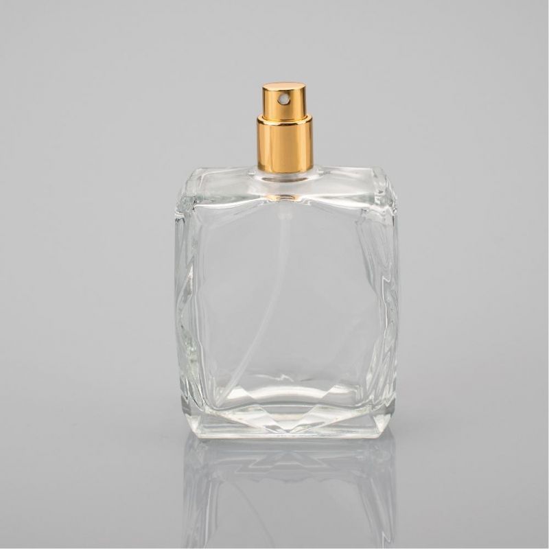 Wholesale Luxury Pump Spray Clear Perfume Glass Bottle 100 Ml