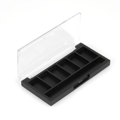 Factory Supply 6 Hole Delicate Simple Eye Shadow Palette Case for Makeup Packaging