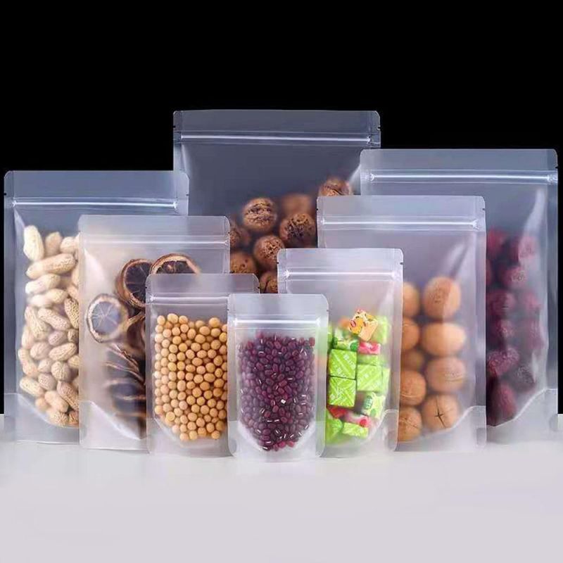 Frosted Transparent Sachet Emballage Plastique Stand up Bags Zip Lock Clear Pouches Food Plastic Packaging Bag