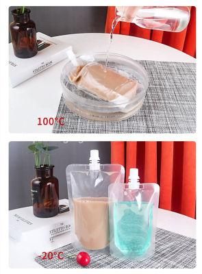 Reusable Clear Plastic Flask Bags Travel Beverage Alcohol Liquid Liquor Packaging Cruise Sneak Drink Spout Pouch