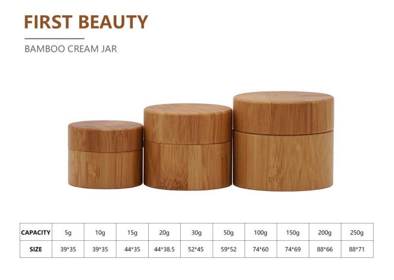 Bamboo Packaging Jar Cream Container Accept Logo Custom