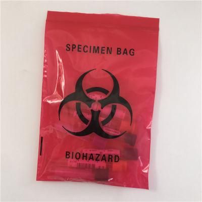 95kpa Medical Clear Reseable Biohazard Bags Lab 95 Kpa Specimen Transport Bag with Pocket