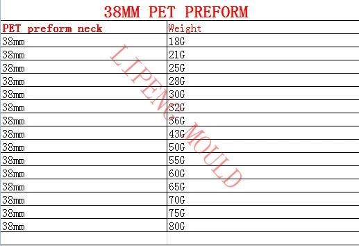 18mm 24mm 28mm 30mm 38mm 48mm 68mm Plastic Pet Preform for Blowing Beverage Bottle