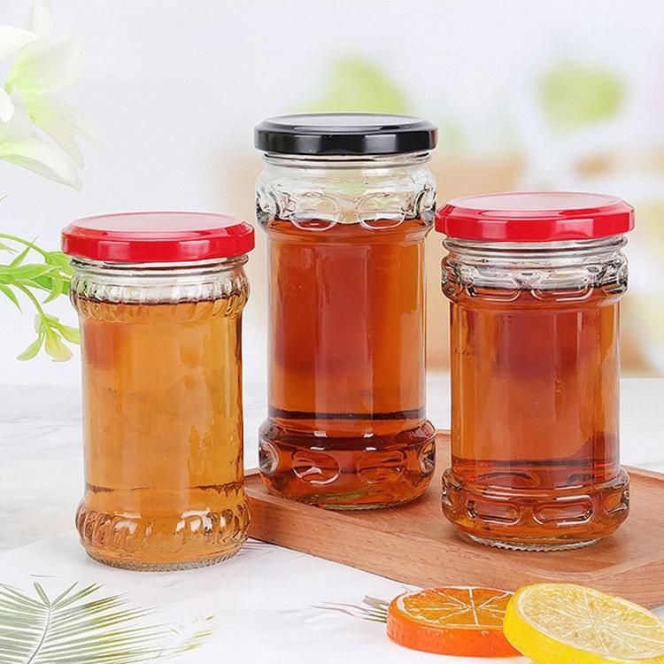 212ml Glass Jar Food Glass Jar Container for Packaging Honey Jelly with Metal Lid