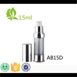 15ml Silvery Airless Pump Lotion Bottle/High Quality as Plastic Cosmetic Airless Bottle/Thin