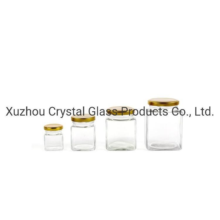 500g 1000g Food Glass Jar Container for Packaging Honey Jelly with Lug Metal Lid