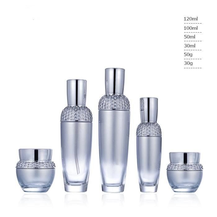 Ll43 Make-up Water and Lotion Essence Cream Bottle Cosmetic Bottle Glass Bottle Set Have Stock