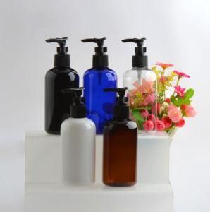 250ml Pet Plastic Round Shoulder Colorful Shower Gel Lotion Pump Shampoo Bottle