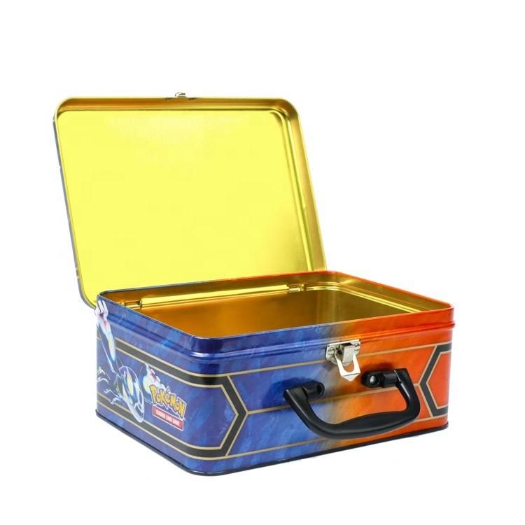 FDA Food Safe Metal Storage Box Pokemon Tin Lunch Box