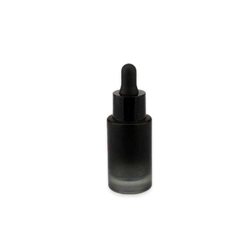 Colored Black Luxury Cosmetic 20ml Empty Customized Thick Wall Frosted Glass Serum Bottles