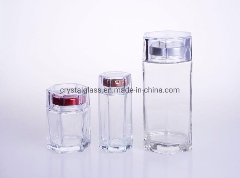 50ml 100ml 150ml 180ml 280ml 360ml 750ml Top Grade Hexagon Glass Honey Jar with Screw Lid and Acrylic Overcap