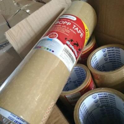 Custom Printed Logo Color Clear Acrylic Adhesive Box Carton Sealing BOPP Packing Tape Jumbo Roll