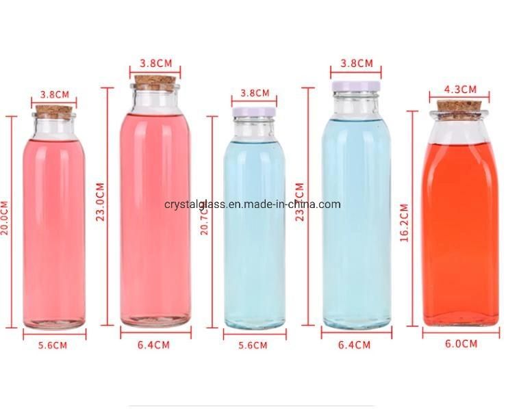 Cone Shape Juice Glass Bottle with Lid 250ml 330ml