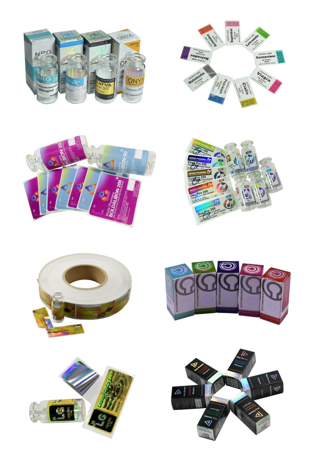 Waterproof Holographic Logos Sticker Transparent Hologram Overlay Label 10ml Vial Labels and Boxes