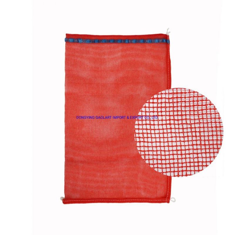 PP Plastic Drawstring Leno Mesh Bag for Onion Potato