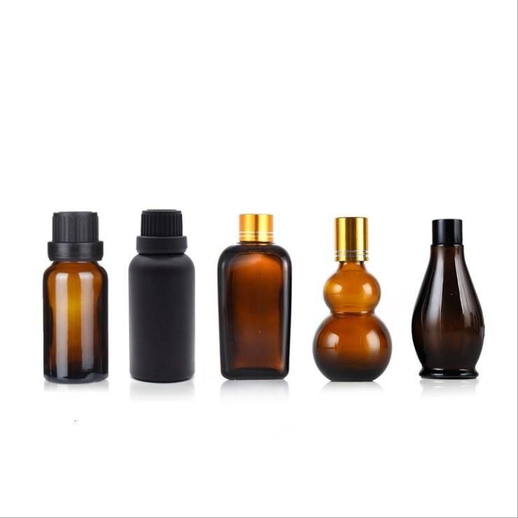 Amber Glass Dropper Bottle Single Gourd Shaped Essential Oil Bottle 10ml, 20ml, 30ml, 50ml, 100ml