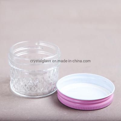 3oz Mini Capacity Engraving Glass Jar for Food Honey Jam Packaging Mason Jar with Two PCS Lid