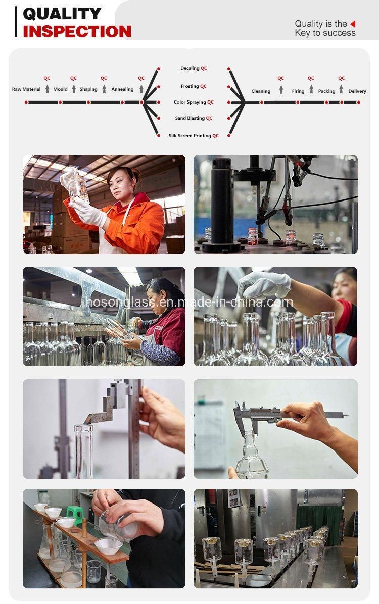Hoson Factory Supplier Color Spraying Round Liquor Tequila 250ml 500ml 200ml 50ml Glass Bottle