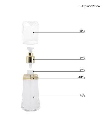 30ml 50ml Ms Unique Shape Cosmetic Airless Pump Bottles