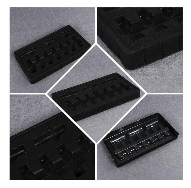 Black PS Flocking Blister Tray for Hardware Parts Plastic Tray