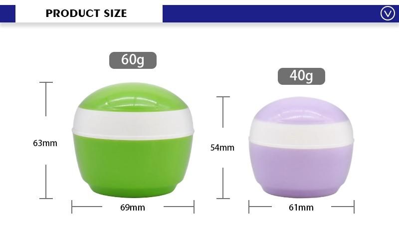 High Quality Green Purple 40g 60g Custom Logo Cream Jars