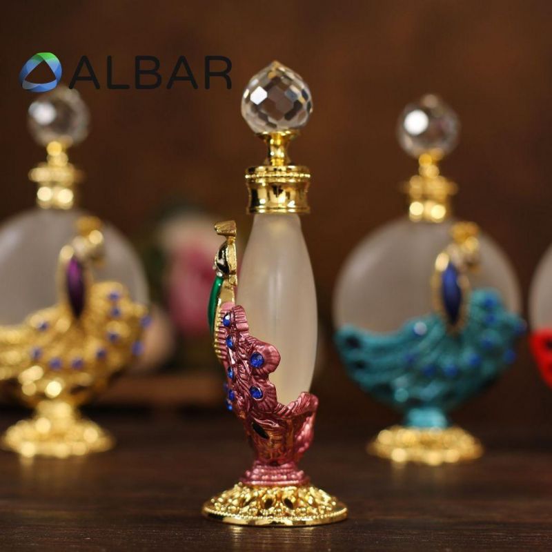 Peacock Bird Shape Attar Oud Glass Perfume Bottles for Arabian Fragrance 30ml