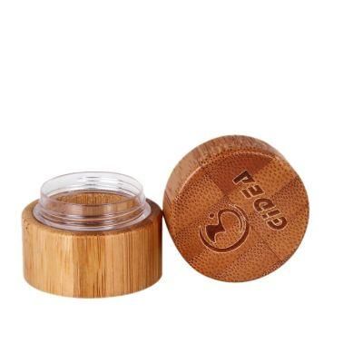 5g 10g 30g Bamboo Cream Jar with Engraved Lid Bamboo Cosmetic Jar