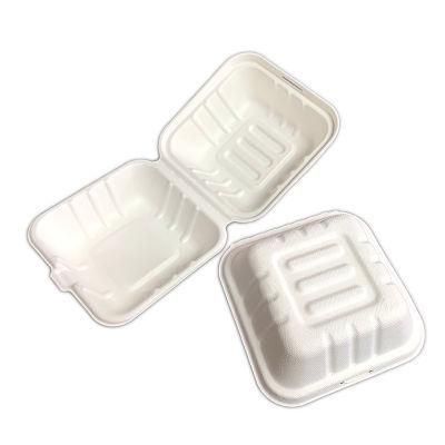 6&quot; Biodegradable Sugarcane Bagasse Paper Box Burger Cake Boxes