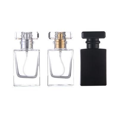 Hot Sell Black Spray Bottle Empty Glass 30ml Luxury Clear Square Perfume Bottles Fragrance Bottleitem